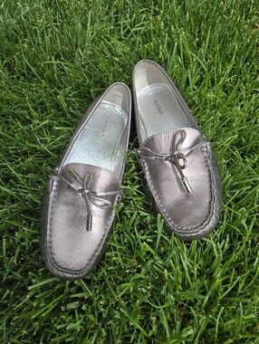 RUDSAK - Pewter Leather Loafers/Moccasins - Size 38 - 7ish